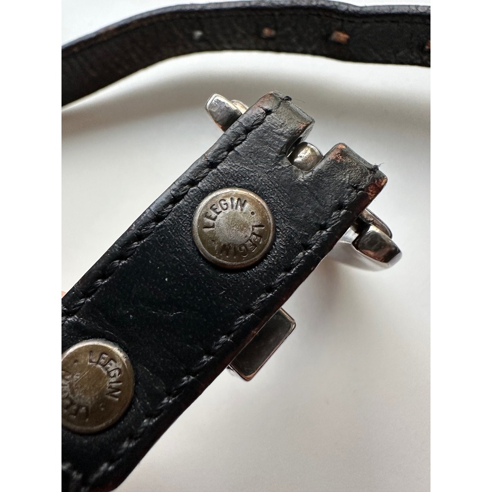 Vintage 1990 Leegin Silver Creek Leather Western Spirit Animal Concho Belt 30 - Picture 6 of 14